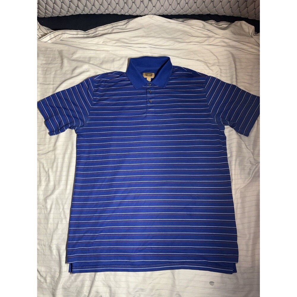 Foundry Supply Co Quick Dri Polo Short Sleeve Blue Stripe Men's 2XLT Big Tall